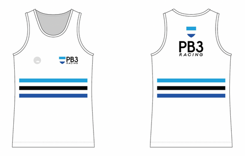 PB3 men's running singlet - white