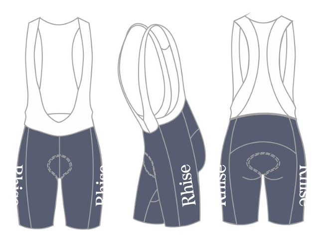 Rhise Velocity 3.0 Cycling Bib Shorts - Charcoal